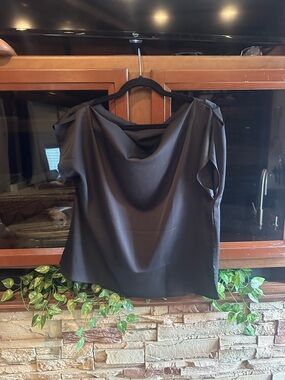 Women's Black Cowl Neck Top